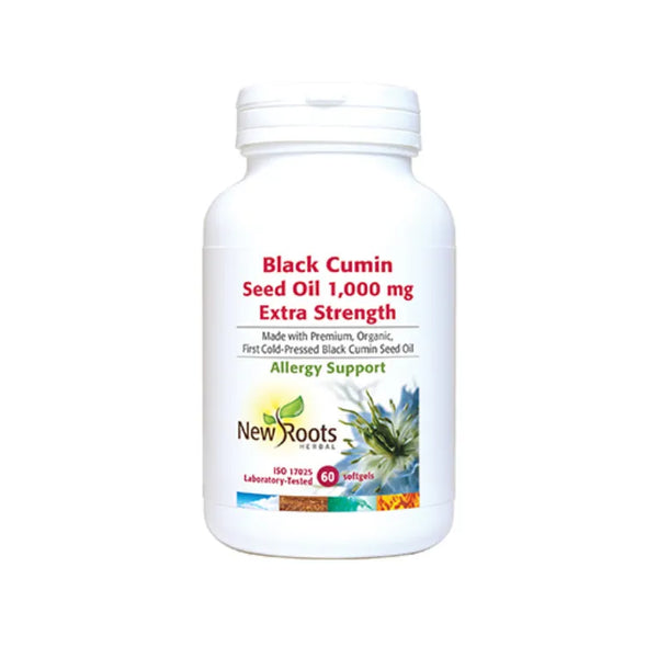 New Roots, Organic Black Cumin Seed Oil, 1000 mg, 60 Softgels